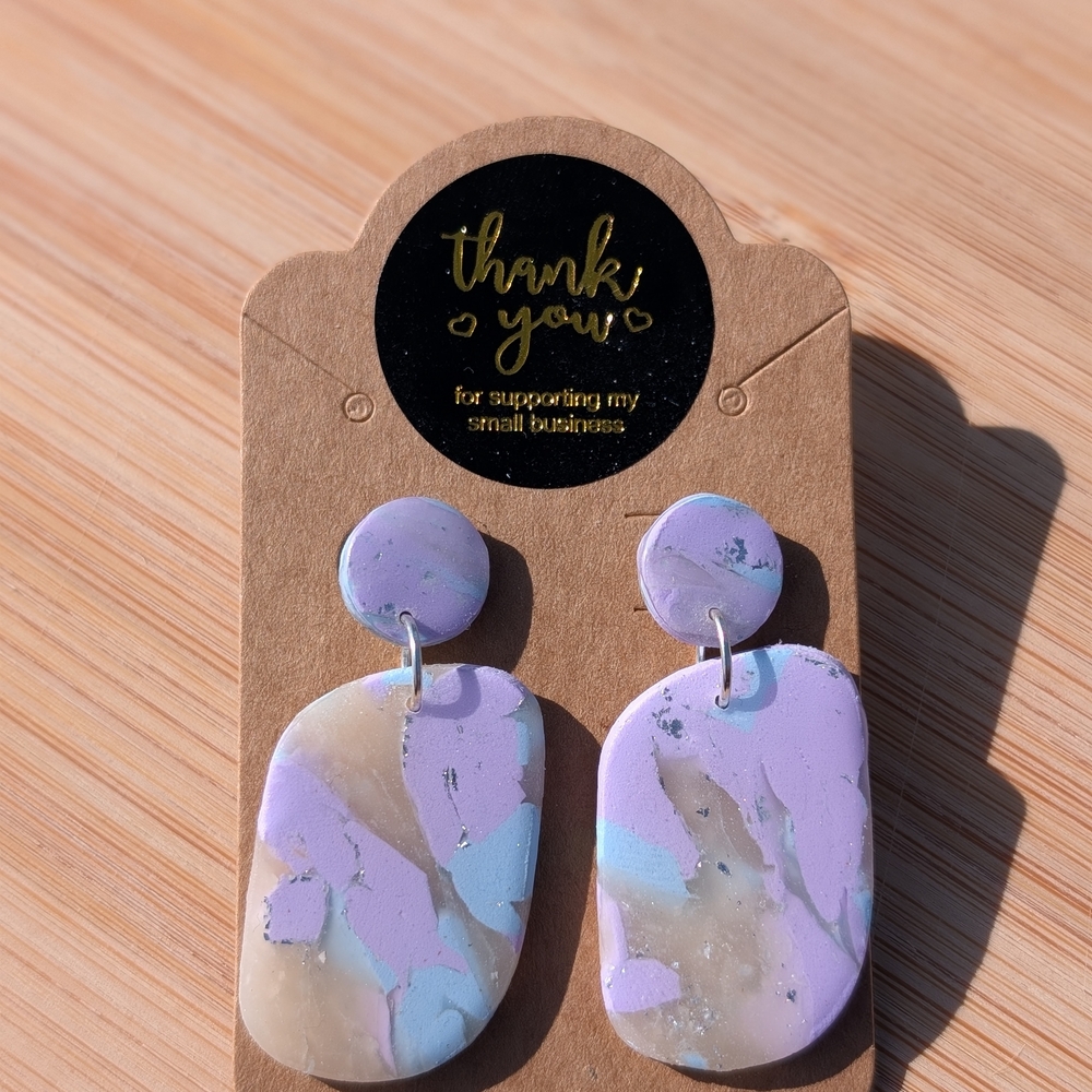 Pastel Purple and Cream Earrings